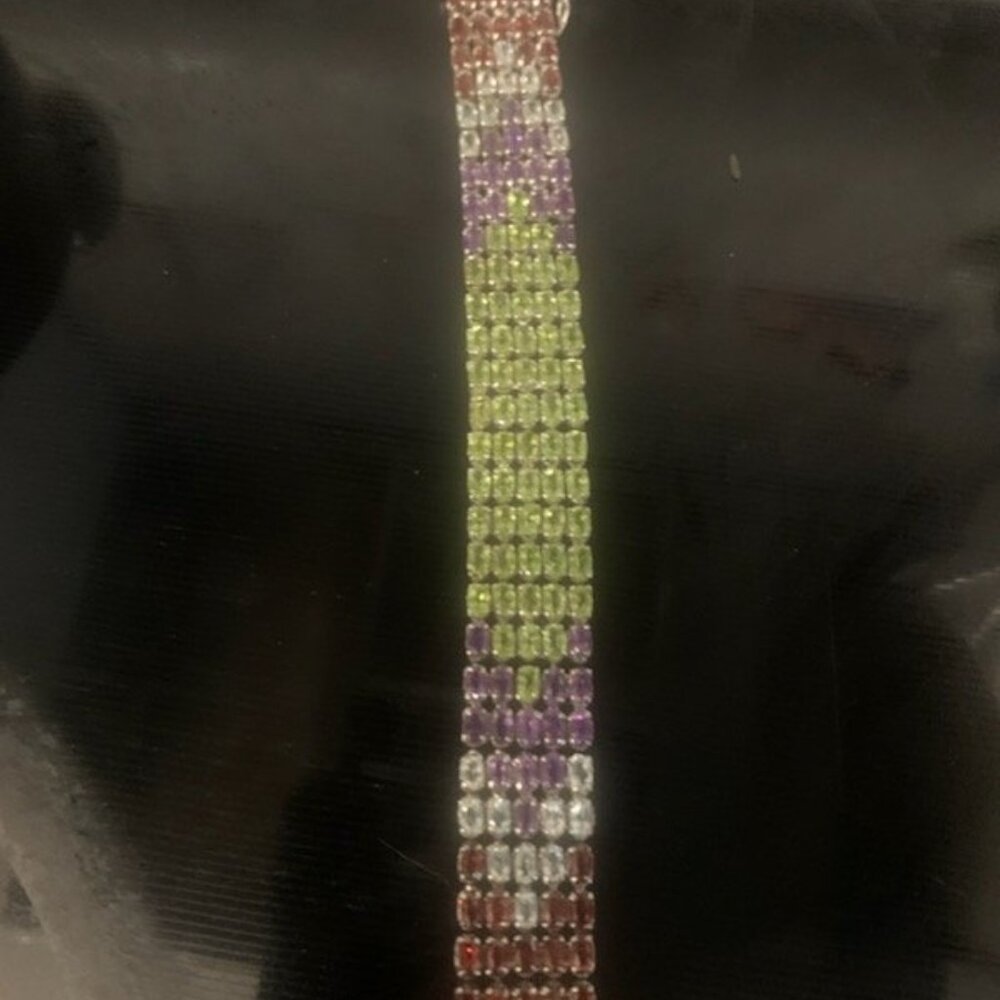 semi precious stone gem bracelet